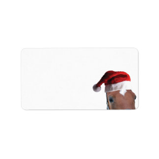 Pferde mit Hasen des Weihnachtsmanns Adressaufkleber