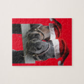 Pferde mit Hasen des Weihnachtsmanns Puzzle (Horizontal)