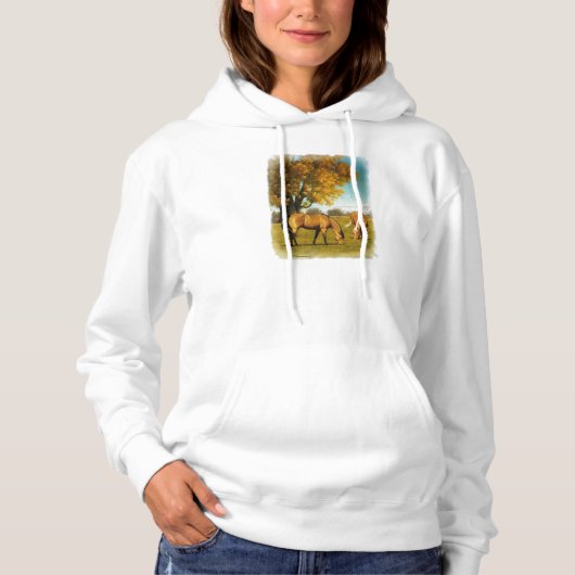 Pferde mit Herbstfarben Ladys Hoodie (Vorderseite)