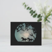 Pferde mit Vollmond Postkarte (Stehend Vorderseite)