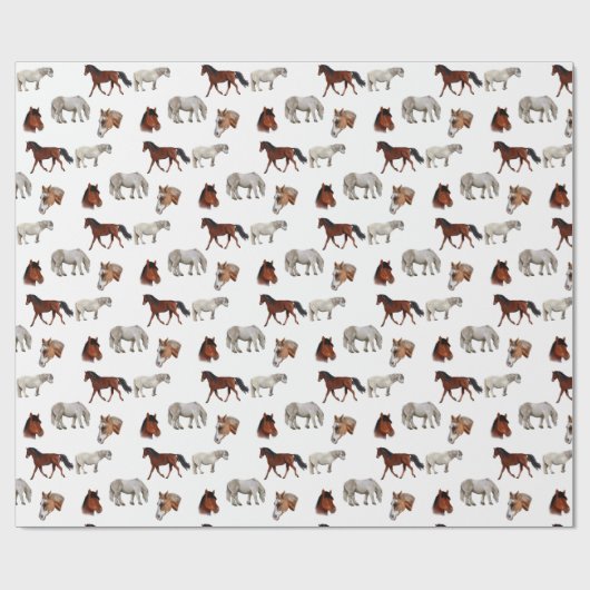 Pferde Muster Geschenkpapier (Flach)