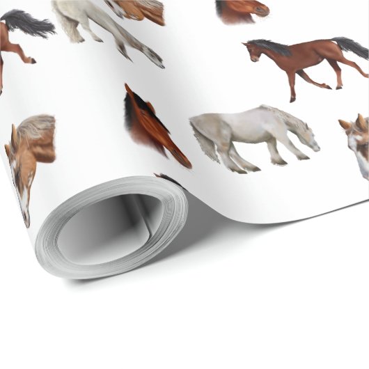Pferde Muster Geschenkpapier (Rolleneckpunkt)