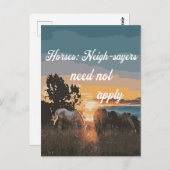 Pferde Nachbarn brauchen keine Anwendung Postkarte (Vorne/Hinten)