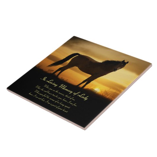 Pferde Name Memorial Tile mit schöner Aussicht Fliese (Seite)