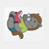 Pferde-Nerd-Brille Fleecedecke (Vorderseite (Horizontal))