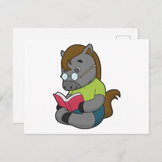Pferde-Nerd-Brille Postkarte (Vorne/Hinten)