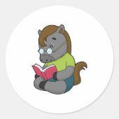 Pferde-Nerd-Brille Runder Aufkleber (Vorderseite)