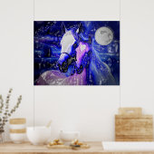 Pferde & Night Poster Print - Abstrakte Pferde Kun (Küche)