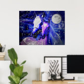 Pferde & Night Poster Print - Abstrakte Pferde Kun (Heimbüro)