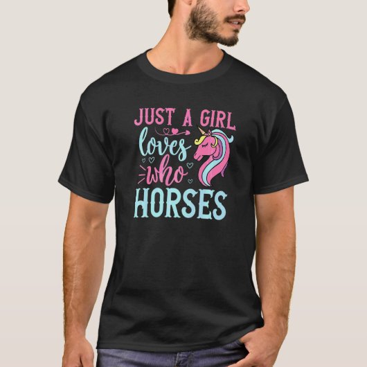 Pferde Nur Ein Mädchen Das Liebt T-Shirt (Vorderseite)