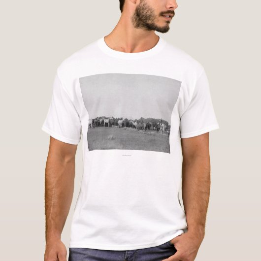 Pferde oben gerundet durch Cowboy-Fotografie T-Shirt (Vorderseite)