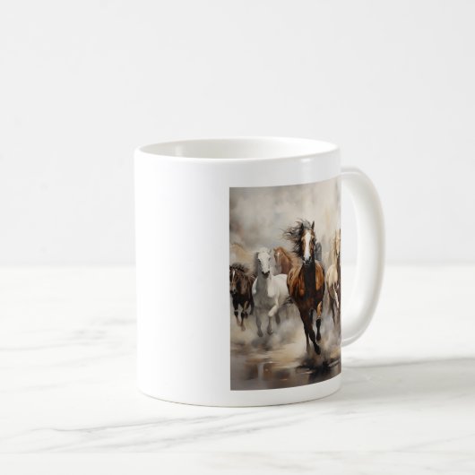 Pferde ohne gezähmte Laufbahn frei Kaffeetasse (VorderseiteRechts)