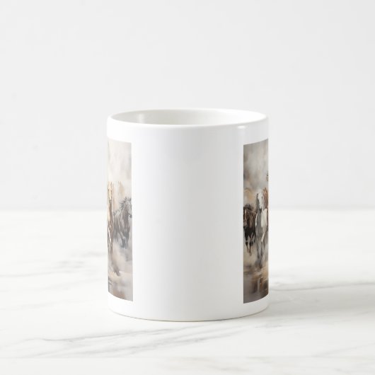 Pferde ohne gezähmte Laufbahn frei Kaffeetasse (Mittel)