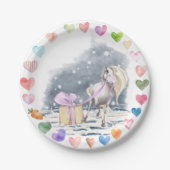 Pferde Pappteller für Kindergeburtstag (Vorderseite)