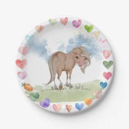 Pferde Pappteller für Kindergeburtstag