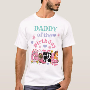 Pferde Party Vater des Geburtstags Girl Rodeo Cowg T-Shirt