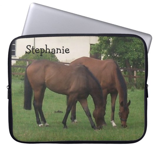 Pferde Personalisiert Laptopschutzhülle (Vorderseite)