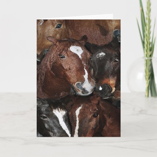 Pferde, Pferde, Pferde, die Cad grüßen Karte (Vorderseite)