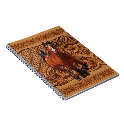 [Pferde]Pferdeleder mit Bosse Notizblock (Rechte Seite)