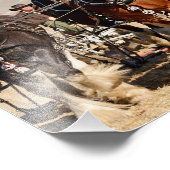 Pferde pflügen Feld Fotodruck (Ecke)