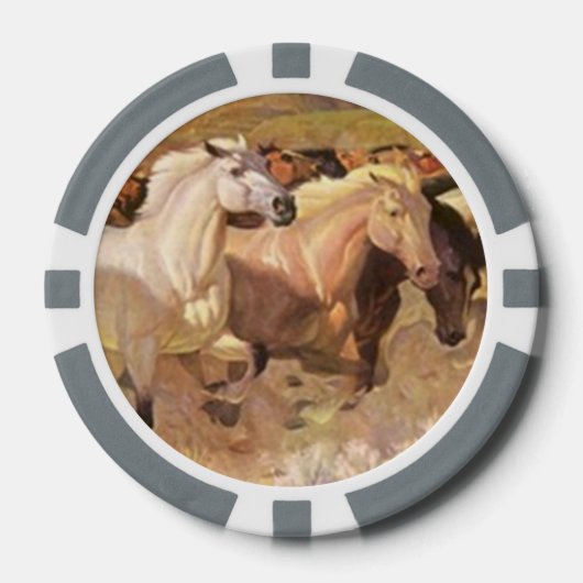 Pferde Poker Chip Luck Mustang Herd Wildleder Stre (Vorderseite)
