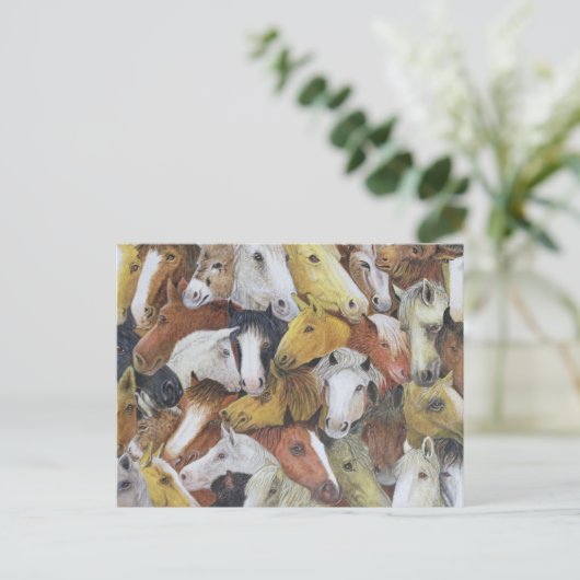 Pferde Postkarte (Stehend Vorderseite)