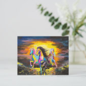 Pferde Postkarte (Stehend Vorderseite)