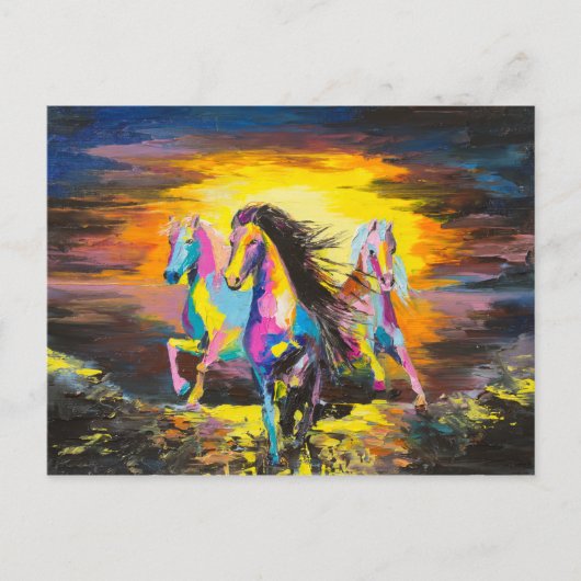 Pferde Postkarte (Vorderseite)