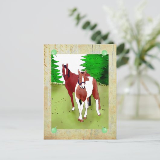 Pferde postkarte (Stehend Vorderseite)
