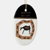 Pferde Primitive Höhlenkunst Keramik Ornament (Rechts)