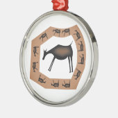 Pferde Primitive Höhlenkunst Ornament Aus Metall (Links)