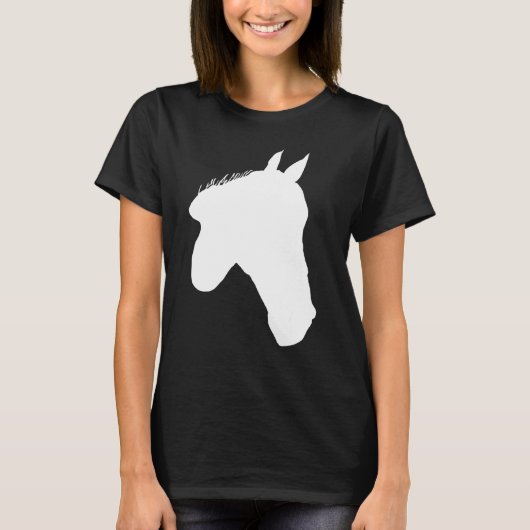 Pferde Print Horse Motif Reitsport Silhouette T-Shirt (Vorderseite)
