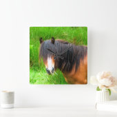 PFERDE QUADRATISCHE WANDUHR (Zuhause)