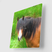 PFERDE QUADRATISCHE WANDUHR (Winkel)