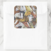 Pferde Quadratischer Aufkleber (Tasche)