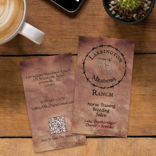 Pferde Ranch anpassbares Logo QR-Code Visitenkarte