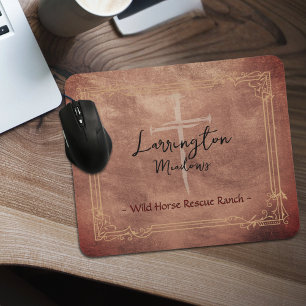 Pferde-Ranch-Geschäft anpassbares Kreuz-Logo Mousepad
