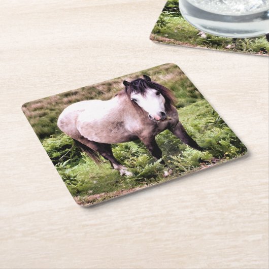 PFERDE RECHTECKIGER PAPPUNTERSETZER (angewinkelt)