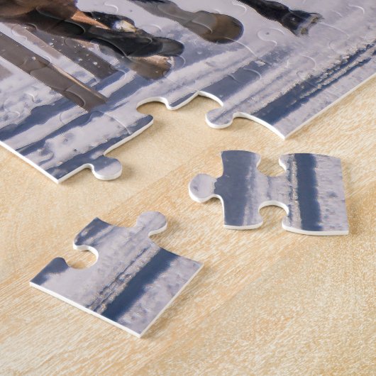 Pferde Rennen im Schnee Puzzle (Seite)