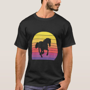 Pferde Retro Vintag Not 60er 70er Sunset Anim T-Shirt