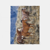 Pferde Roaming in den Hügeln Fleecedecke (Vorderseite)