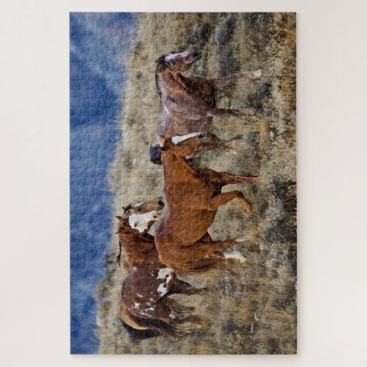 Pferde Roaming in den Hügeln Puzzle (Vertikal)