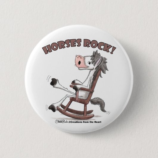 Pferde Rock! Button (Vorderseite)