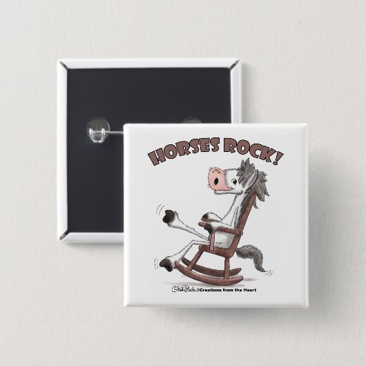 Pferde Rock! Button (Vorne & Hinten)