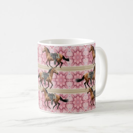 Pferde Rosa Tasse (VorderseiteRechts)