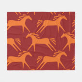 Pferde: Rote nahtlose Reittiere Schönheit. Fleecedecke (Vorderseite (Horizontal))