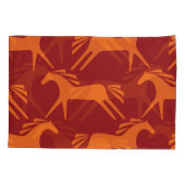 Pferde: Rote nahtlose Reittiere Schönheit. Kissenbezug (Rückseite)