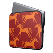 Pferde: Rote nahtlose Reittiere Schönheit. Laptopschutzhülle (Vorderseite Links)
