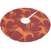 Pferde: Rote nahtlose Reittiere Schönheit. Polyester Weihnachtsbaumdecke (Schrägansicht)