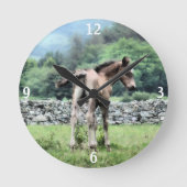 PFERDE RUNDE WANDUHR (Vorderseite)